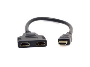 One HDMI Male to Dual HDMI Female Y Splitter Switch Extension Adapter Cable One HDMI Male to Dual HDMI Female Y Splitter Switch Extension Adapter Cable