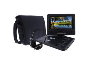 KORAMZI 7 inch Portable DVD Player with Rechargeable Battery, SD Card Slot and USB Port Swivel and Fold Portable DVD/CD/MP3 Player with Matching Color Headphones AC/DC Adapter (Black)- PDVD777 KORAMZI 7 inch Portable DVD Player with Rechargeable Battery, SD Card Slot and USB Port Swivel and Fold Portable DVD/CD/MP3 Player with Matching Color Headphones AC/DC Adapter (Black)- PDVD777
