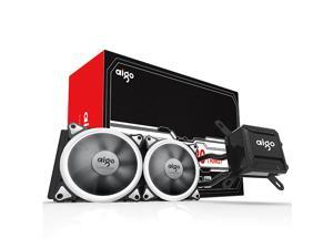 AIGO AigoDIY Liquid CPU Cooler T240 240mm Radiator Quiet Fan Water Cooler Easy Installation All-In-One Liquid CPU Cooler with Led Halo White Lights, INTEL/AMD with AM4 Support (240mm) AIGO AigoDIY Liquid CPU Cooler T240 240mm Radiator Quiet Fan Water Cooler Easy Installation All-In-One Liquid CPU Cooler with Led Halo White Lights, INTEL/AMD with AM4 Support (240mm)