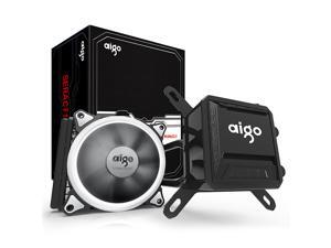 AIGO AigoDIY, Liquid CPU Cooler, 120mm Radiator Quiet Fan Water Cooler Easy Installation All-In-One Liquid CPU Cooler with ... AIGO AigoDIY, Liquid CPU Cooler, 120mm Radiator Quiet Fan Water Cooler Easy Installation All-In-One Liquid CPU Cooler with ...