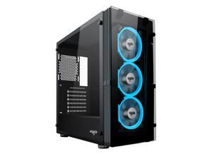 Aigo ATLANTIS Mid-Tower Computer Gaming Case with Tempered Side Panel and 3 Ice Blue LED Ring Fans Aigo ATLANTIS Mid-Tower Computer Gaming Case with Tempered Side Panel and 3 Ice Blue LED Ring Fans