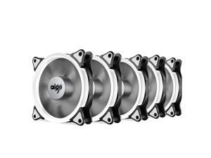Aigo Case Fan, LED 120mm 4pin+3pin PC Computer Fan Quiet Edition Silent Cooler LED Ring Fan for PC Cases, CPU Coolers,Radiators system (5-pk) (White) Aigo Case Fan, LED 120mm 4pin+3pin PC Computer Fan Quiet Edition Silent Cooler LED Ring Fan for PC Cases, CPU Coolers,Radiators system (5-pk) (White)
