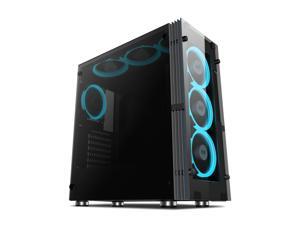 Aigo ATLANTIS Mid-Tower ComputerGaming Case Tempered SPCC side panel with 7pcs 120mm LED ring fans ice blue Aigo ATLANTIS Mid-Tower ComputerGaming Case Tempered SPCC side panel with 7pcs 120mm LED ring fans ice blue