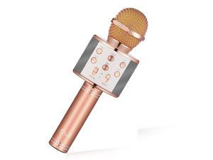 ADDKEY Genuine WS858 Wireless Bluetooth Karaoke Microphone Music Player Portable Speaker Mobile Phone Karaoke Machine Valentine's Day Gift,Rose Gold ADDKEY Genuine WS858 Wireless Bluetooth Karaoke Microphone Music Player Portable Speaker Mobile Phone Karaoke Machine Valentine's Day Gift,Rose Gold