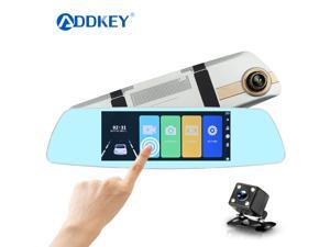 ADDKEY 7 Inch Touch Screen Car DVR 1080P Dual Lens Camera Rearview Mirror Video Recorder Dash Cam Auto Camera Portable Recorder ADDKEY 7 Inch Touch Screen Car DVR 1080P Dual Lens Camera Rearview Mirror Video Recorder Dash Cam Auto Camera Portable Recorder