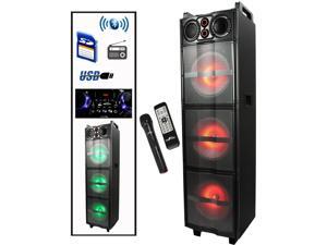 beFree Sound Party Lights Triple 10 Inch Subwoofers Bluetooth Portable Speaker with USB/ SD Input, FM Radio, Remote Control and Microphone beFree Sound Party Lights Triple 10 Inch Subwoofers Bluetooth Portable Speaker with USB/ SD Input, FM Radio, Remote Control and Microphone