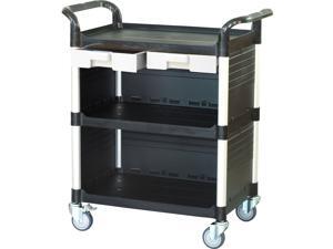 JaboEquip, Larger Commercial 3 Tier Cabinet Utility Cart with drawers School Lab utility cart 606 lbs Load Cap. L 35.43" x W 19.7" x H 40.55" Black color JaboEquip, Larger Commercial 3 Tier Cabinet Utility Cart with drawers School Lab utility cart 606 lbs Load Cap. L 35.43" x W 19.7" x H 40.55" Black color