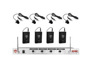Nady 401X QUAD Wireless 4-Channel Lapel / Lavalier Microphone System with 4 Lapel Bodypack Transmitters & Microphones Nady 401X QUAD Wireless 4-Channel Lapel / Lavalier Microphone System with 4 Lapel Bodypack Transmitters & Microphones