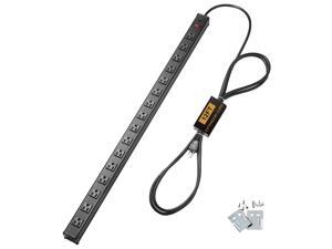 BESTTEN 16 Wide-Spaced Outlet Metal Surge Protector Long Power Strip, 12ft Extension Cord, 450 Joules, 15A Switch with Circuit Breaker, ETL Listed, Black BESTTEN 16 Wide-Spaced Outlet Metal Surge Protector Long Power Strip, 12ft Extension Cord, 450 Joules, 15A Switch with Circuit Breaker, ETL Listed, Black