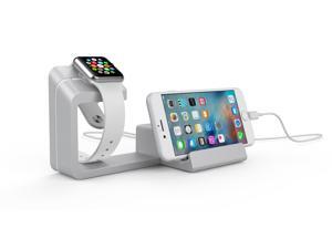 Dual 2 in 1 Charging Dock Stand Station With Charger Holder for Apple Watch & iPhone/all Smartphones(Silver) Dual 2 in 1 Charging Dock Stand Station With Charger Holder for Apple Watch & iPhone/all Smartphones(Silver)