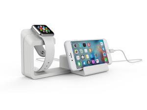 Dual 2 in 1 Charging Dock Stand Station With Charger Holder for Apple Watch & iPhone/all Smartphones(White) Dual 2 in 1 Charging Dock Stand Station With Charger Holder for Apple Watch & iPhone/all Smartphones(White)