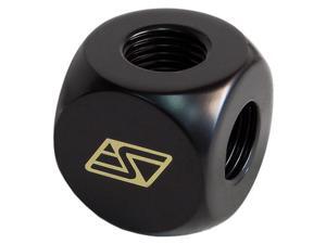 Swiftech 4W-G1-4-TA-BK 4-Way G1/4" T-Adapter Fitting - Black Swiftech 4W-G1-4-TA-BK 4-Way G1/4" T-Adapter Fitting - Black
