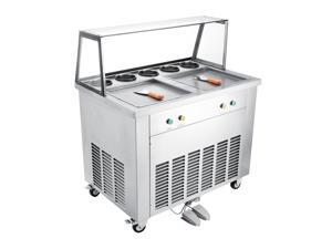 VEVOR Fried Ice Cream Machine Pan Diameter 13.7" Ice Cream Maker for Yogurt with 2 Pan 5 Buckets Commercial Ice Cream Roll Maker Apply to Bar Dessert Shop VEVOR Fried Ice Cream Machine Pan Diameter 13.7" Ice Cream Maker for Yogurt with 2 Pan 5 Buckets Commercial Ice Cream Roll Maker Apply to Bar Dessert Shop