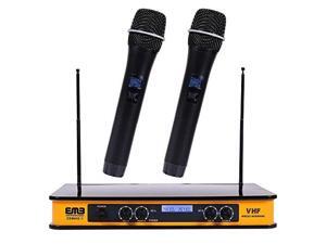 EMB EBM60E Yellow VHF Dual Wireless Handheld Microphone System with Echo Feature EMB EBM60E Yellow VHF Dual Wireless Handheld Microphone System with Echo Feature