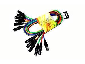 EMB PRO 6XMXF6F16G 16GA 6FT Cable PACK of 6 Color Coded XLR Male to XLR Female EMB PRO 6XMXF6F16G 16GA 6FT Cable PACK of 6 Color Coded XLR Male to XLR Female