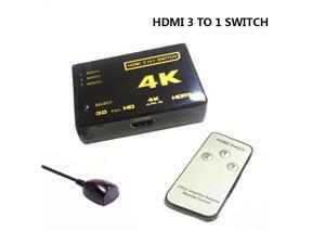 3-Port HDMI Switch, Supports 4K, Full HD1080p, 3D with IR Remote 3-Port HDMI Switch, Supports 4K, Full HD1080p, 3D with IR Remote