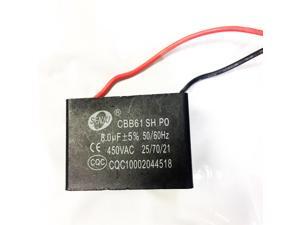 CBB61 8uf Ceiling Fan Capacitor 2 Wire for New Tech 250VAC 50/60Hz CBB61 8uf Ceiling Fan Capacitor 2 Wire for New Tech 250VAC 50/60Hz
