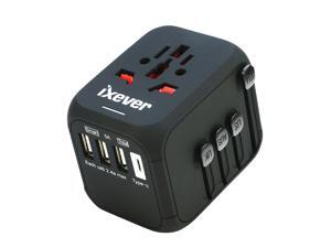 International USB Travel Adapter IXEVER Universal Travel Power Plug Converter for EU UK US Wall Charger with 3* USB Type C + Type A Port International USB Travel Adapter IXEVER Universal Travel Power Plug Converter for EU UK US Wall Charger with 3* USB Type C + Type A Port