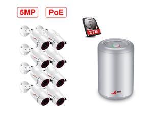 ANRAN 5MP HD POE Cylinder Kit H.265 Waterproof Outdoor Security Camera System 1920P 5 Megapixel Motion Dection Video Surveillance System Build with 2TB HDD ANRAN 5MP HD POE Cylinder Kit H.265 Waterproof Outdoor Security Camera System 1920P 5 Megapixel Motion Dection Video Surveillance System Build with 2TB HDD