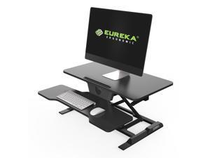 Eureka Ergonomic® Height Adjustable 31 Inch Stand Up Desk Converter, Quick Sit to Stand Tabletop Monitor Riser With Keyboard Tray, Black Eureka Ergonomic® Height Adjustable 31 Inch Stand Up Desk Converter, Quick Sit to Stand Tabletop Monitor Riser With Keyboard Tray, Black