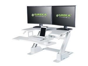 Eureka Ergonomic® Height Adjustable 36 Inch Stand Up Desk Converter, White Eureka Ergonomic® Height Adjustable 36 Inch Stand Up Desk Converter, White