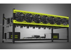 Veddha Deluxe 8 GPU Minercase V3D 8 Bay Aluminum Stackable Mining Rig Open Air Frame Case (BlackStorm/Yellow) Veddha Deluxe 8 GPU Minercase V3D 8 Bay Aluminum Stackable Mining Rig Open Air Frame Case (BlackStorm/Yellow)