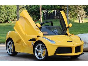 Ride On Car Ferrari LaFerrari Yellow 12V Power Electric Battery Remote Control Ride On Car Ferrari LaFerrari Yellow 12V Power Electric Battery Remote Control