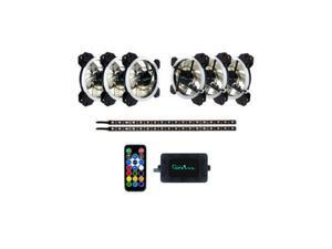 Apevia SP612L2S-RGB Spectra 120mm Silent Dual Ring Addressable RGB Color Apevia SP612L2S-RGB Spectra 120mm Silent Dual Ring Addressable RGB Color