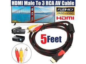 5Ft HDMI To 3-RCA Video Audio Component AV Converter Adapter Cable For HDTV 5Ft HDMI To 3-RCA Video Audio Component AV Converter Adapter Cable For HDTV