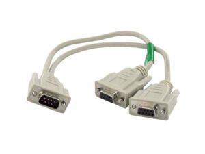 1Ft (1 Foot) DB9 Male/Female RS232 to Dual DB9 Male/Female RS232 Serial Cable Male to Dual Female 1Ft (1 Foot) DB9 Male/Female RS232 to Dual DB9 Male/Female RS232 Serial Cable Male to Dual Female
