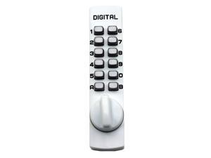 LockeyUSA C150 Mechanical, Keyless Entry, Digital Door Lock, Surface Mount Hook Bolt Lock for Sliding Door, White LockeyUSA C150 Mechanical, Keyless Entry, Digital Door Lock, Surface Mount Hook Bolt Lock for Sliding Door, White
