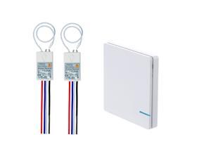 GREENCYCLE 1-Gang Wireless Light Switch and 110V Receiver Kit Outdoor 1600 ft Indoors 130 ft Remote Control Ceiling Lamp LED Bulb Fan, IP54 Waterproof New Design (1 Switch, 2 Receiver) GREENCYCLE 1-Gang Wireless Light Switch and 110V Receiver Kit Outdoor 1600 ft Indoors 130 ft Remote Control Ceiling Lamp LED Bulb Fan, IP54 Waterproof New Design (1 Switch, 2 Receiver)
