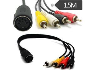 5 Pin DIN Female Din Plug to 4 x RCA Phono Male Plugs Audio Cable 1.5m 5 Pin DIN Female Din Plug to 4 x RCA Phono Male Plugs Audio Cable 1.5m