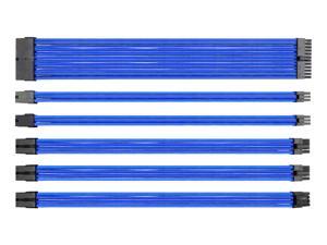 EZDIY-FAB Sleeved Cable - Cable extension for power supply with extra-sleeved 24 PIN 8PIN 6PIN 4+4 PIN with COMBS- Blue EZDIY-FAB Sleeved Cable - Cable extension for power supply with extra-sleeved 24 PIN 8PIN 6PIN 4+4 PIN with COMBS- Blue