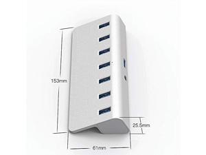 Achoro 7 Ports USB Hub - Pure Aluminum Premium Quality USB 3.0 High-Speed Data Transfer Hub Achoro 7 Ports USB Hub - Pure Aluminum Premium Quality USB 3.0 High-Speed Data Transfer Hub