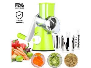 Manual Hand Speedy Mandoline Slicer Pasta Salad Maker Vegetable Fruit Cutter Rotating Drum Cheese Grater Potato Tomato Food Slicer With 3 Round Stainless Steel Blades (Green) Manual Hand Speedy Mandoline Slicer Pasta Salad Maker Vegetable Fruit Cutter Rotating Drum Cheese Grater Potato Tomato Food Slicer With 3 Round Stainless Steel Blades (Green)