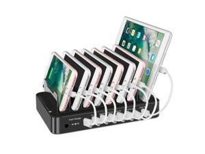 TNP USB Charging Station Dock Desktop Organizer 8 Port - Hub Charger with Fast Charge for Multiple Devices, Kindle, Smartphone, Tablets, iPhone 8/ X/ Plus, iPad Pro Air, Galaxy S8 S9 Edge Plus Black TNP USB Charging Station Dock Desktop Organizer 8 Port - Hub Charger with Fast Charge for Multiple Devices, Kindle, Smartphone, Tablets, iPhone 8/ X/ Plus, iPad Pro Air, Galaxy S8 S9 Edge Plus Black