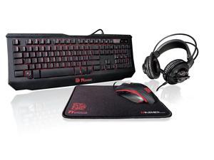Thermaltake Tt eSPORTS Knucker 4-in-1 3 Color Membrane Keyboard & 2400 DPI Avago 5050 Optical Gaming Mouse & Headset & Mouse Pad Combo Kit KB-GCK-PLBLUS-01 Thermaltake Tt eSPORTS Knucker 4-in-1 3 Color Membrane Keyboard & 2400 DPI Avago 5050 Optical Gaming Mouse & Headset & Mouse Pad Combo Kit KB-GCK-PLBLUS-01