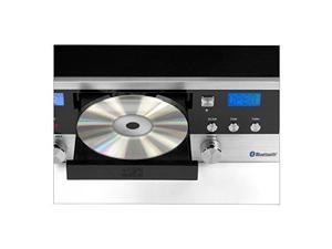 Innovative Technology Classic Retro Bluetooth Stereo System with CD Player, FM Radio, Aux-In, and Headphone Jack, Silver and Black Innovative Technology Classic Retro Bluetooth Stereo System with CD Player, FM Radio, Aux-In, and Headphone Jack, Silver and Black