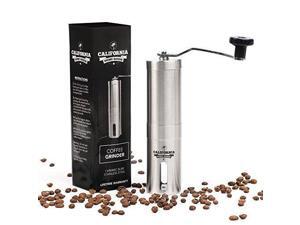 Premium Ceramic Burr Coffee Grinder - Portable Stainless Steel Coffee Mill by California Home Goods - Aeropress & Espresso Compatible Premium Ceramic Burr Coffee Grinder - Portable Stainless Steel Coffee Mill by California Home Goods - Aeropress & Espresso Compatible
