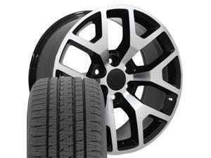 OE Wheels 22 Inch Fits Chevy Silverado Tahoe GMC Sierra Yukon Cadillac Escalade CV92 Gloss Black Machined 22x9 Rims Hollander 5656 Bridgestone Dueler Alenza HL Tires SET OE Wheels 22 Inch Fits Chevy Silverado Tahoe GMC Sierra Yukon Cadillac Escalade CV92 Gloss Black Machined 22x9 Rims Hollander 5656 Bridgestone Dueler Alenza HL Tires SET
