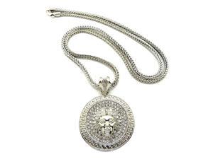 Hip Hop Round Medusa Head Zircon Rhinestone Pendant Clavicle Chain Necklace for Men, Chain Length: 90cm Hip Hop Round Medusa Head Zircon Rhinestone Pendant Clavicle Chain Necklace for Men, Chain Length: 90cm