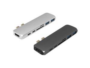 7 in1 USB-C Hub Dual Type-C USB3.0 Multiport for SD Micro SD Card Reader Adapter 4K HDMI for MacBook Pro/for MacBook 7 in1 USB-C Hub Dual Type-C USB3.0 Multiport for SD Micro SD Card Reader Adapter 4K HDMI for MacBook Pro/for MacBook