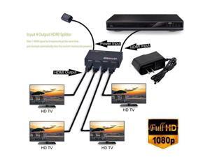 Full HD HDMI Splitter Amplifier Repeater 1080p 4K Female Switch Box 1x 4 Port US Full HD HDMI Splitter Amplifier Repeater 1080p 4K Female Switch Box 1x 4 Port US