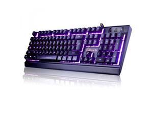 ALV Emarth Mechanical Feel Gaming Keyboard, 7 Colors LED Backlit Keyboard with 104-Key, USB Wired Keyboard with Anti-ghosting Keys for Laptop Computer - Black ALV Emarth Mechanical Feel Gaming Keyboard, 7 Colors LED Backlit Keyboard with 104-Key, USB Wired Keyboard with Anti-ghosting Keys for Laptop Computer - Black