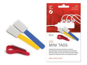 Cable Management Cable Ties with Labels, 10 PCS, Mixed Color- Reusable Hook and Loop Cable Labels, Cord Organizer for Travel, Wire Management, Wire Labels, Cord Labels, Cable Tags - LTC 2530 MINI TAGS Cable Management Cable Ties with Labels, 10 PCS, Mixed Color- Reusable Hook and Loop Cable Labels, Cord Organizer for Travel, Wire Management, Wire Labels, Cord Labels, Cable Tags - LTC 2530 MINI TAGS