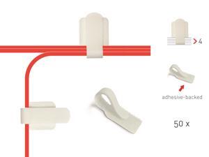 Cable Management Cable Clips, 50 PCS, White - Self-Adhesive Cable Clamp, Hook and Loop Wire Clips, Cord Holder, Wire Molding, Cord Organizer, Wire Management, Cable Drops - PRO 3120 WALL STRAPS Cable Management Cable Clips, 50 PCS, White - Self-Adhesive Cable Clamp, Hook and Loop Wire Clips, Cord Holder, Wire Molding, Cord Organizer, Wire Management, Cable Drops - PRO 3120 WALL STRAPS