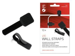 Cable Management Cable Clips, 10 PCS, Black - Self-Adhesive Cable Clamp, Hook and Loop Wire Clips, Cord Holder, Wire Molding, Cord Organizer, Wire Management, Cable Drops - LTC 3110 WALL STRAPS Cable Management Cable Clips, 10 PCS, Black - Self-Adhesive Cable Clamp, Hook and Loop Wire Clips, Cord Holder, Wire Molding, Cord Organizer, Wire Management, Cable Drops - LTC 3110 WALL STRAPS
