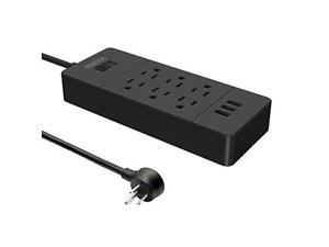 NTONPOWER Power Strip Extension 6 Outlet 3 Usb Charger Flat Plug Power Bar Mounted with 5 Feet Power Cord for Home, Office,Desk, Bathroom,Table - Black NTONPOWER Power Strip Extension 6 Outlet 3 Usb Charger Flat Plug Power Bar Mounted with 5 Feet Power Cord for Home, Office,Desk, Bathroom,Table - Black