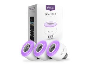 3-Pack iDevices Socket - Wi-Fi Enabled Bulb Adapter; Works with Apple HomeKit, Amazon Alexa and the Google Assistant; Customizable LED Light Ring 3-Pack iDevices Socket - Wi-Fi Enabled Bulb Adapter; Works with Apple HomeKit, Amazon Alexa and the Google Assistant; Customizable LED Light Ring